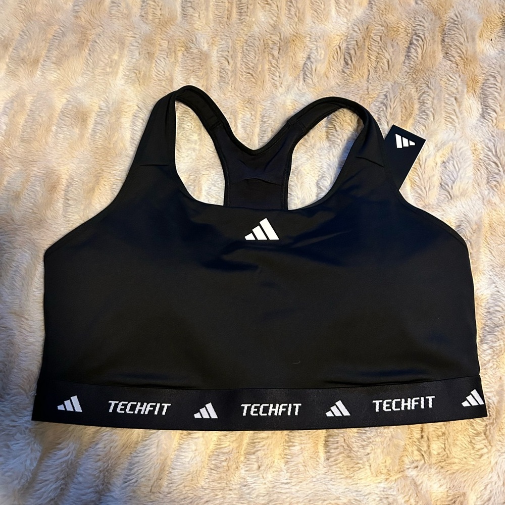 NWT Size 2X Adidas Black Techfit Sports Bra